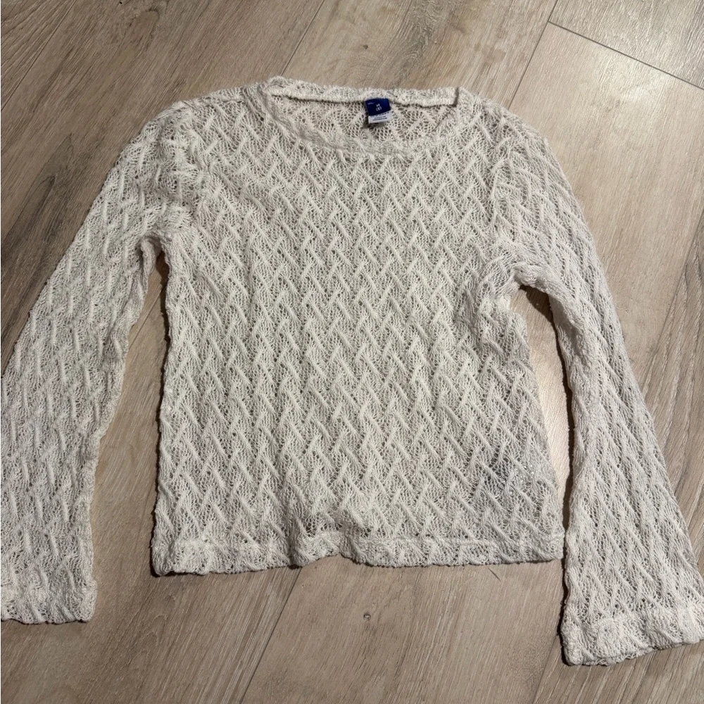 Old Navy Off-White Textured Knit Top